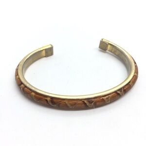 3/$30 VINTAGE PERUZZI FLORENCE SNAKESKIN CUFF BRACELET SNAKE REPTILE
